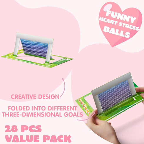 28 JOYIN pcs Fun Valentine Sports Game Card and Erasers for Kids Party Favor, Classroom Exchange Prizes, Valentines Day