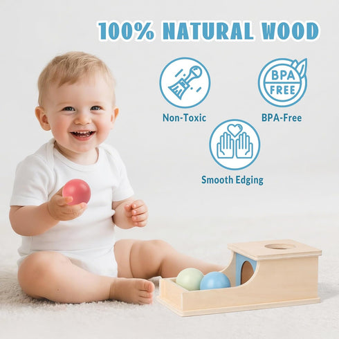 6-12 9 Busy edition Montessori Toys for Babies Months, Wooden Object Permanence Box, Month Old Baby Toys, Preschool