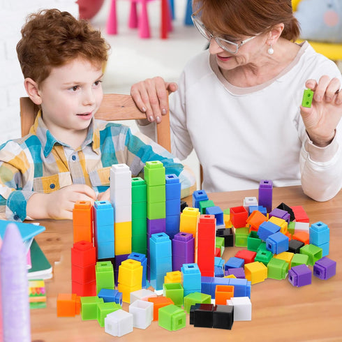 Jenaai 1000 Pieces Linking Cubes Counting Blocks, Colorful Math Manipulatives for Preschool Activities Boys Girls