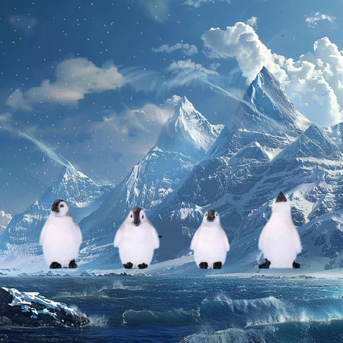 BYTERT Ocean Animal Penguin Figure Model Collection Playset, 8 Pcs Penguin Cake Toppers
