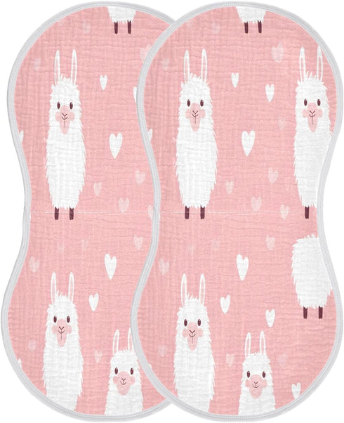 YETTASBIN Llama Muslin Baby Burp Cloth, Super Soft Absorbent Cotton Burp Rag Baby Bibs Feeding Cloth for Newborn Boys
