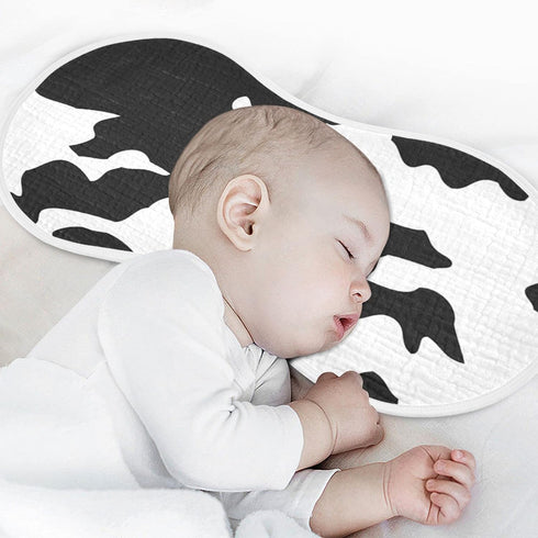 WELLDAY Set 1, 22 11 Inch Muslin Baby Burp Cloths of Soft Absorbent Animal Cow Print Muslin Washcloths, Bibs, Face