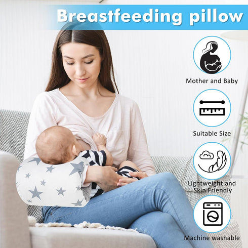 TEUOPIOE Baby Feeding Arm Pillow,Soft Cotton Bottle Nursing Arm Pillows for Newborn,Breastfeeding Pillows for More