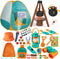 Qtioucp Kids Camping Set 50pcs with Tent & Space Projector Flashlight- Outdoor