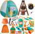 Qtioucp Kids Camping Set 50pcs with Tent & Space Projector Flashlight- Outdoor