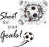 3D Soccer Wall Decal Stickers - Football Room Decor for Kid Boy Bedroom Art Decoration, Shoot for Your Goals
