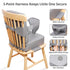 Toddler Booster Seat for Kitchen Chair with Removable Backrest & Adjustable Straps, PU Portable Waterproof & Non-Slip