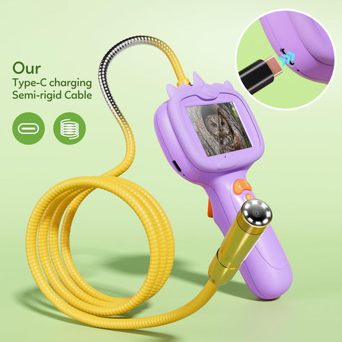 TKTKMETA 4-10 Kids Borescope Toys Camera with Light for Years Old Boys Girls Birthday Gift Type-C Rechargeable STEM