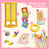 3+ 4-in-1 Nene Toys BeeFall Wooden Tower Game for Kids Stick Drop Bee Game with Dice & Action Cards, Rainbow Sticks