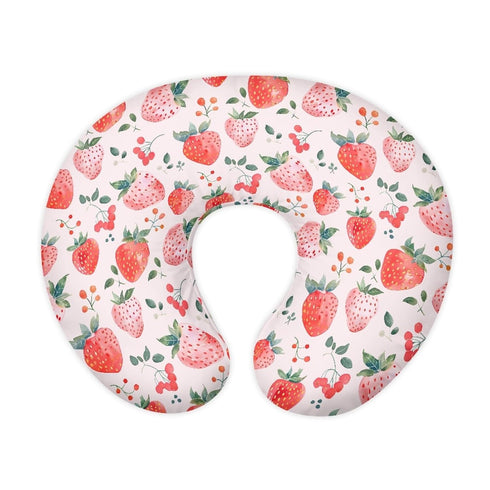 Forchrinse Pink Strawberry Nursing Pillow Cover for Girls Princess Nursing Pillow Slipcover for