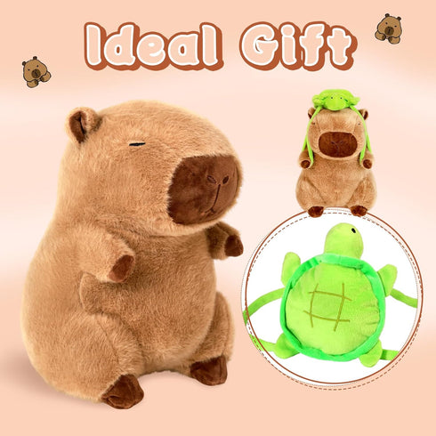 Loskv 11.8 inch Backpack 11.8 inch) Capybara Plush with Turtle Soft Capybara Stuffed Animals Capybara Hugging Gifts