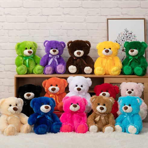 Super Color Teddy Bear Stuffed Animal - Plush Toy for Children, Girlfriend, Family, 14 Inch Beige