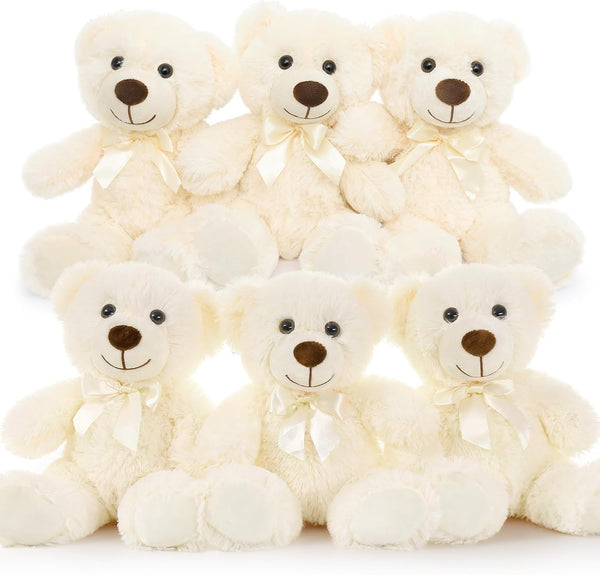 MorisMos 6 Pack Teddy Bear Bulk, Soft 14 Inch Plush Stuffed Animals for Baby Shower and Kids