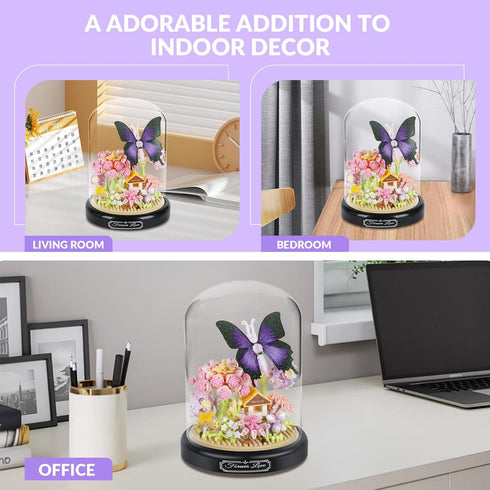 ZQJKLE Set, 582 Flower Butterfly Bouquet Building PCS Butterfly Flower Mini Brick Building Blocks Toys for Kids
