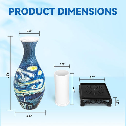 YunSheCSBS 3D 160 Puzzles Vase for Adults, Crafts for Adults, Pieces Plastic DIY Unique Flower Vase with LED Light