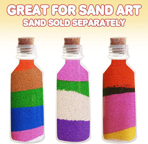 ArtCreativity Plastic Sand Art Bottles with Corks - Pack of 24-2oz Clear Containers for Sand Art and Fun Arts and Crafts