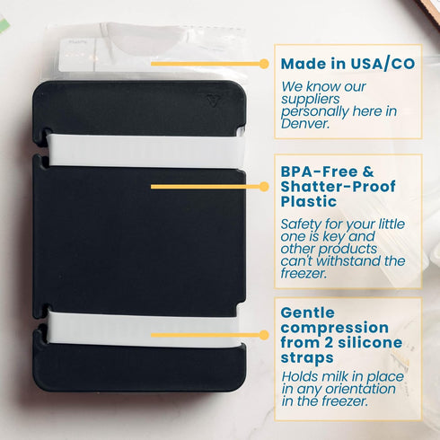 1-pk) Freeze It Flat Breastmilk Freezer Storage System - Space-Saving Organizer for Breast Milk Storage Bags - Freezer
