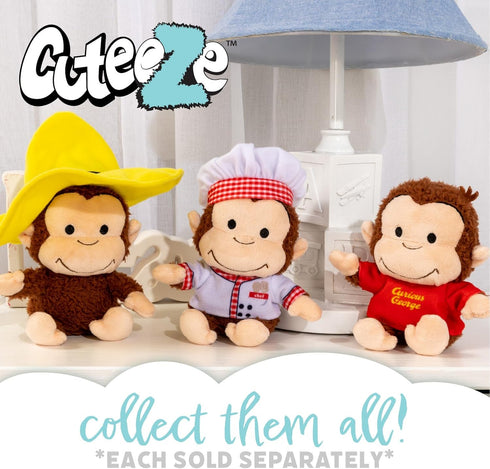 KIDS PREFERRED Curious George Cuteeze Stuffed Animal Plush Toy Monkey, 12 Inches, Cute Cuddle Plushie Gift for Baby