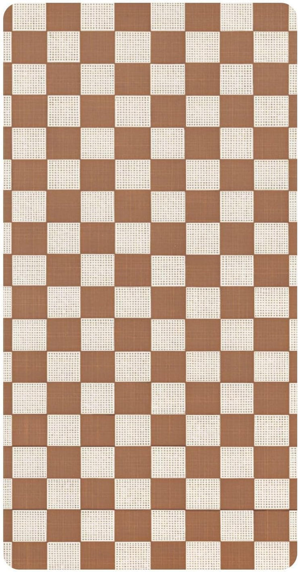 CZXW Netural Checkerboard Crib Sheets Fitted 52" x 28" Natural Cotton Soft &