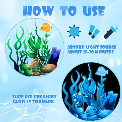 Zonon Under The Sea Wall Decals, Ocean Stickers, Coral Reef and Seaweed Underwater Decor for Nursery Living Room Office
