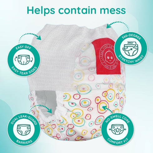 5 (26+ lbs) (24 Count) Little Toes Premium Natural Disposable Swim Diapers, Size Large | Baby Disposable Swim Diapers |