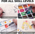 100 Set,Travel Set JusArt Colors Watercolor Paint Watercolor with Handbag,Art Supplies with Metallic Color, Detail