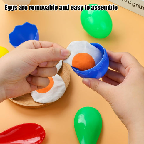LovesTown Spoon Race Game Set, Egg Relay Race for Kids with Yolk, Outdoor Plastic Eggs Game Easter Party Favors.