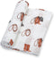 Swaddle Blanket, 100% Muslin Cotton, Gender Neutral Newborn Nursery Essentials, Cowboy Boot Print