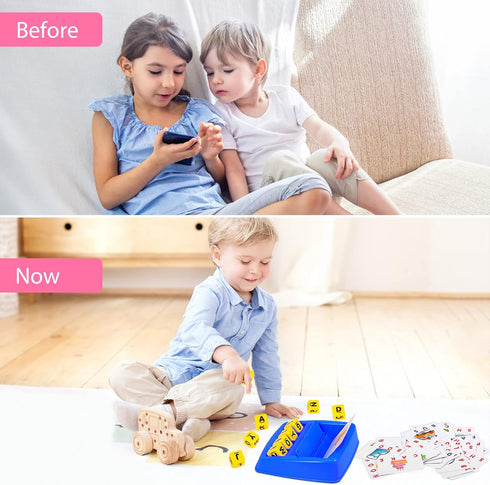Matching Letter Game for Preschool & Kindergarten Kids, Spelling Word and Memory Educational Toy for Ages 3-8
