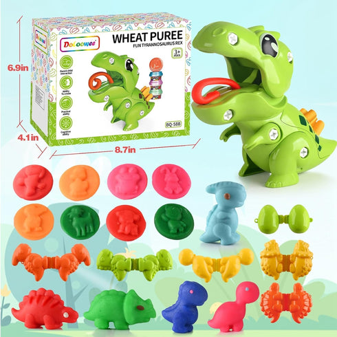 Set Playset Set, 3-5 Dinosaur Dough for Kids Play Tool for Toddlers, Kitchen Creations and DIY Toy Dough Birthday