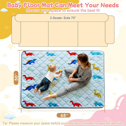 65" 50" omzer Baby Play Mat for Floor: x Playpen Mat - Thicker & Large Soft Cushioning Padding Foam Playmats for Babies