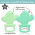 PrimaStella Silicone Cactus Teethers for Infants, BPA Free, Baby Teether Toy Set of 2 - Green & Neo Mint