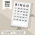 Juvale 180 Sheets Reusable Paper Bingo Cards Bulk - Disposable Number Game Set for Large Groups
