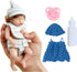 Reborn Baby Dolls - 6 Inch Mini Realistic Newborn Baby Girl Doll with Curly Rooted Hair and 2 Clothes, Lifelike Reborn