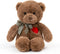 11.4” Small Teddy Bear with Heart - Cute Brown Stuffed Animals for Valentines Day Gifts