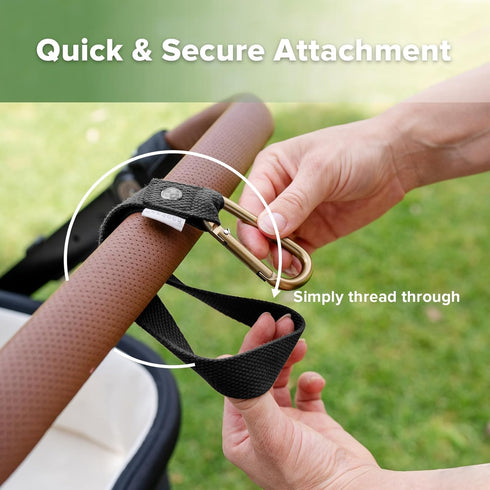 Backpacks, 2 Pack haakaa Baby Stroller Hooks for BagsUniversal Stroller Clips and Hooks, Non-Slip with One-Hand
