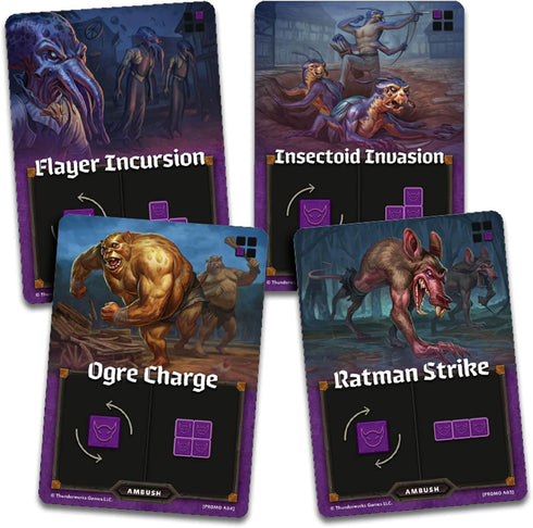 Cartographers: Ambush Mini-Expansion, 4 New Ambush Cards for Cartographers & Cartographers Heroes, Fantasy Map Drawing