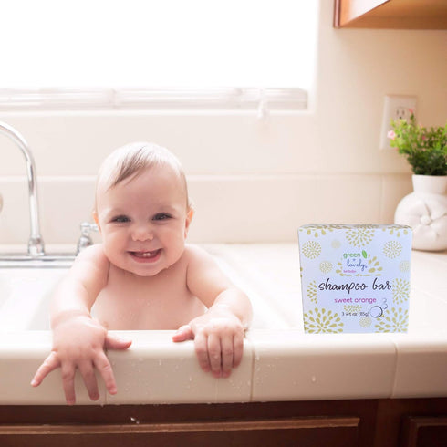 Sweet Orange Baby and Kids Shampoo + Body Bar /// Gentle SLS, Sulfate, and Paraben free hair and body wash for babies and kids
