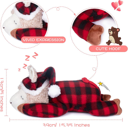My OLi 15" Alpaca Stuffed Animal, Llama Plush Toy Wearing Pajamas, Soft Bedtime Gifts for Babies Kids