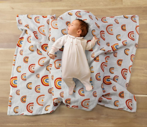 FIGEPO 3 Pack Soft Boho Baby Gender Neutral Blankets for Newborn Baby Girls or Boys Unisex Nursery Toddler Baby Throw