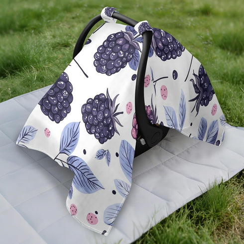 Dalzium Cute BlackBerry Car Seat Cover Baby, Carseat Canopy Cover for Girl Boy, Breathable Baby Carrier Cover Stroller