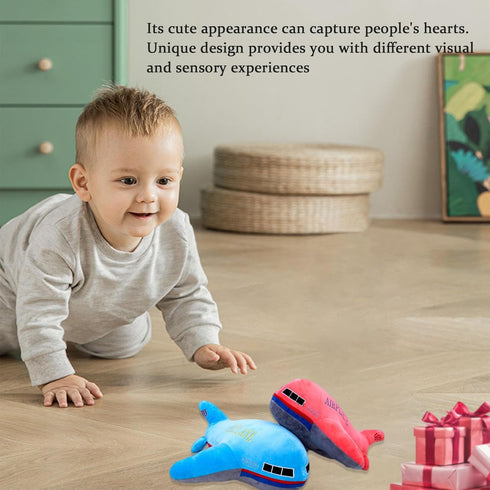 15.7" Blue Airplane Plush Stuffed Aircraft Pillow Model Toy, Gifts for Boys Kids