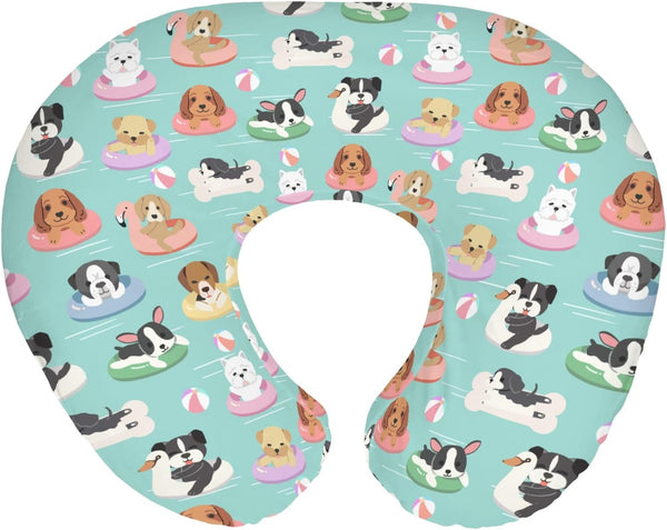 Cute Dogs on Floats Baby Nursing Pillow Covers for Boy Girl Puppy