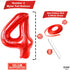 KatchOn Giant Red Number 4 Balloons, 40 Inch, 4th Birthday Balloons for Boys and Girls, Anniversary Decorations