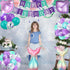 Morofme 22pcs Mermaid Theme Balloons, Helium Foil Ocean Decorations with Mermaid Tail and Sea Shells for Girls Party
