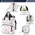 Bolaz Backpack Pink Rose Bow White Diaper Bag Tote Multifunction Baby Nappy Changing Bags Large with Stroller Straps