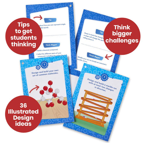 hand2mind Makerspace Task Cards, Grades 6-8, STEM Challenge Cards for Middle School Science Classroom