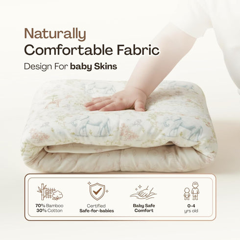 abbybabies 39"x30", Reversible Soft Baby Blanket, Grow-with-Baby for Boys and Girls, Bamboo Viscose & Cotton, Receiving