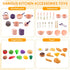 Zero Zoo 60Pcs Set Sets, Kids Mini Play Kitchen Accessories, Pretend Cooking Play with Cookware, Tableware & Fruit