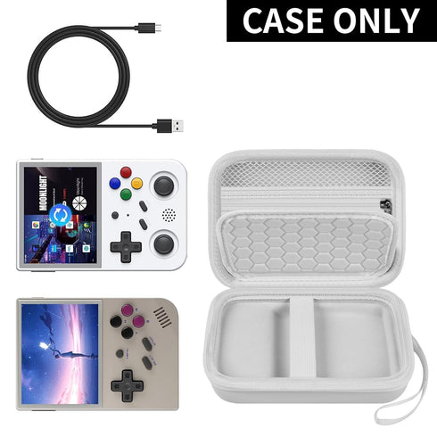 Travel Case Compatible with RG353V/RG353VS/R36S Retro Handheld Game Console - Storage Holder Organizer (White)